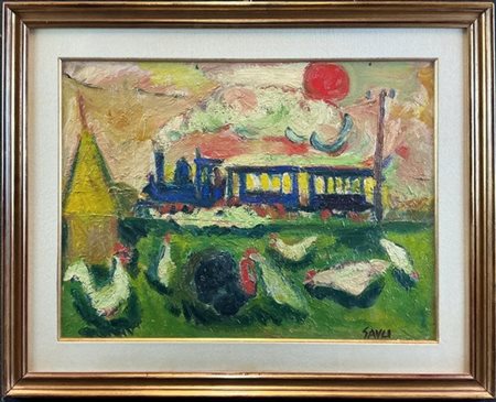 Piero Gauli "Senza titolo" 
olio su masonite
cm 47x63
firmato in basso a destra