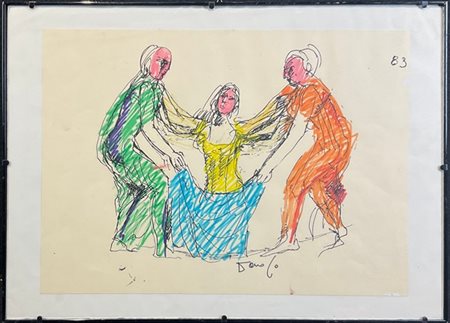 Dario Fo "Senza titolo" 1983
tecnica mista su base a stampa
cm 30x42
firmato e d