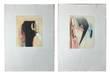 Wifredo Lam Due acqueforti e acquetinte a colori di diverso soggetto
fogli cm 62