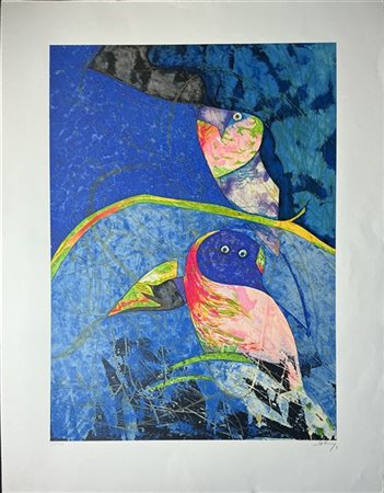 Gianni Dova "Senza titolo" 
serigrafia a colori
cm 91x65,5
firmata e numerata 17