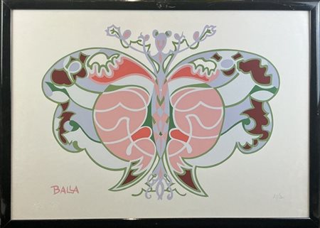 GIACOMO BALLA "Balfuturfarfalla" 
serigrafia a colori tratta dalla tempera su ca