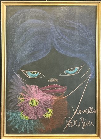 Novella Parigini "Senza titolo" 
pastelli colorati su cartoncino nero
cm 70x50
f