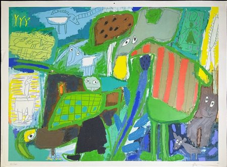 Gianfranco Asveri "Senza titolo" 
stampa offset a colori
cm 50x70
firmata e nume