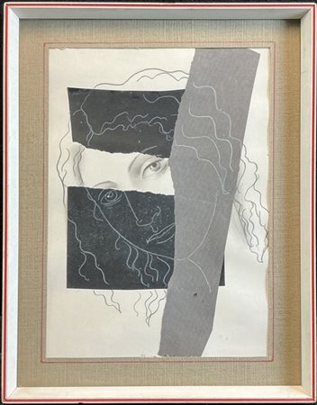 Clara Brasca "Senza titolo" 
tecnica mista e collage su carta
cm 32,5x23,5. In c