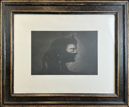 Omar Galliani "Luci e santi" 
litografia
cm 50x65
firmata e numerata 17/45 in ba
