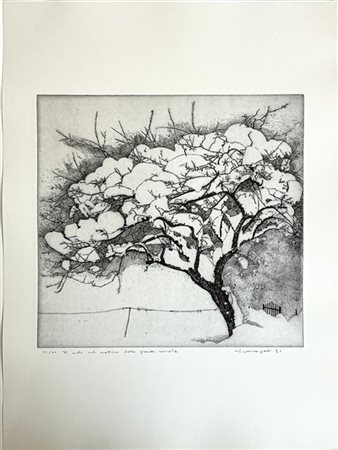 Federica Galli "Il melo nel mattino della grande nevicata" 1991
acquaforte
(last