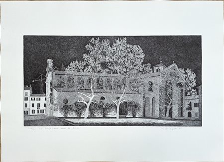 Federica Galli "San Simpliciano senza la luna" 1989
acquaforte
(lastra cm 39x79,