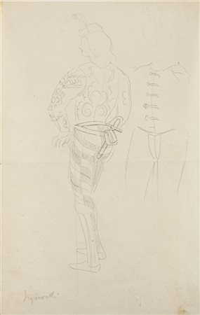 GINO SEVERINI "Bozzetto per uno dei personaggi "La Strega" 1938
matita su carta