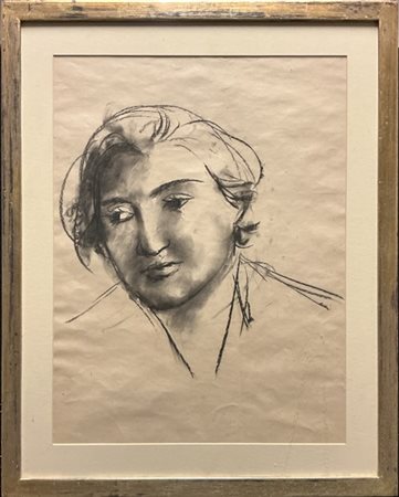 Giacomo Manzù "Ritratto di donna" 1958 circa
carboncino su carta
cm 61x48
Firmat
