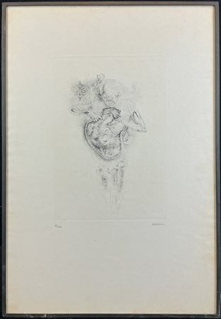 Hans Bellmer "Rose ou vert la nuit" 1966
acquaforte
(lastra cm 30x20; foglio cm