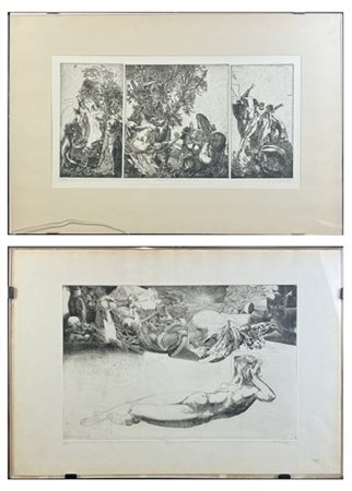 Jean Pierre Velly "Valse lente pour l'Anaon" e "Rosa au soleil" 
due acqueforti