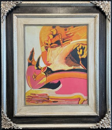 Remo Brindisi "Pastorale" 1970
olio su tela
cm 50x40
firmato in basso a destra;