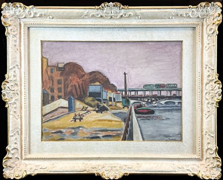 Orfeo Tamburi "Paesaggio a Passy" Anni '50
olio su tela
cm 36x50,5
firmato in ba