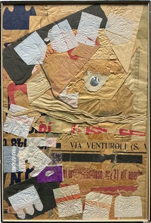 Carlo Corsi "Senza titolo" 
collage su cartone
cm 44,5x65,5. In cornice (difetti