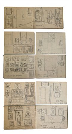 Alberto Martini Album da disegno contenente diversi schizzi per la disposizione