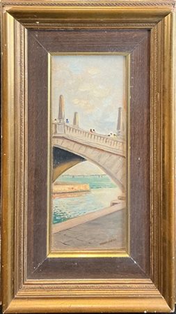 Alberto Martini "Il ponte delle guglie" 1940
olio su cartone pressato
cm 35x14
f