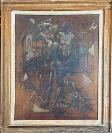 Piero Leddi "Ballo all'Arena" 1976
tecnica mista su tela
cm 80x64
firmato e data