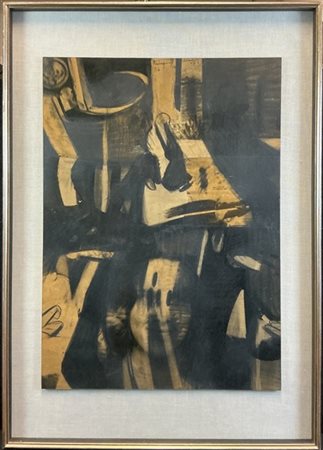 Bepi Romagnoni "Racconto" 1962
collage e matita su carta applicata su pannello
c