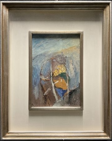 Mario Raciti "Spiritello in gabbia" 1967
tecnica mista su cartone su compensato