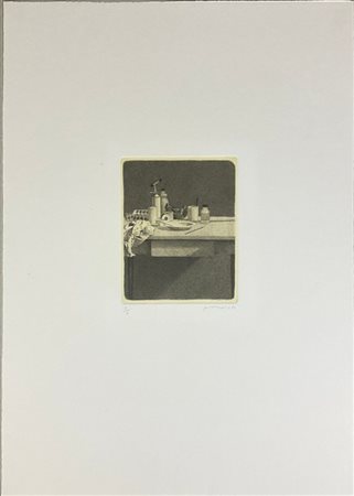 Gianfranco Ferroni "Cose" 1980
acquaforte
(lastra cm 15x11,8; foglio cm 49,5x35)