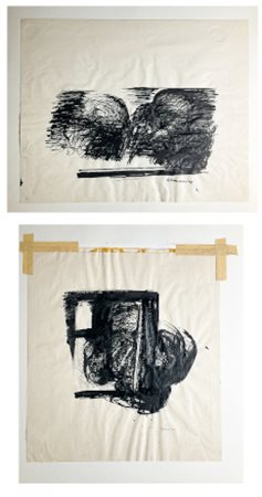 Alberto Ghinzani "Senza titolo" 1965
due chine su carta di misure diverse
cm 34,