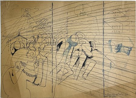 Tino Vaglieri "Studio per tre età" 1964
tecnica mista su carta
cm 24x34,5
firmat