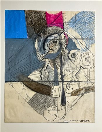 Tino Vaglieri "Per una liberazione dall'oro" 1966
tecnica mista su carta
cm 37,5