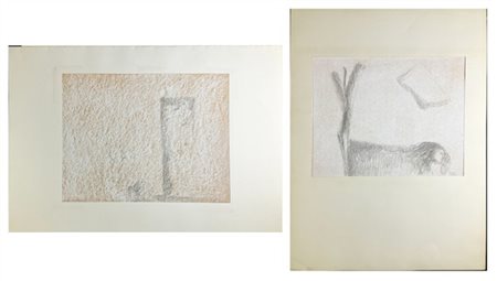 Ruggero Savinio "Senza titolo" 1965 - 66
due tecniche miste su carta di soggetto