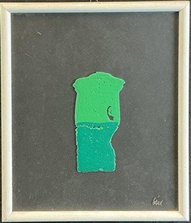 César "Senza titolo" 
serigrafia su vetro - prova d'artista
cm 30x24
firmata in