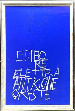 MIMMO PALADINO "Edipo Re, Elettra, Antigone, Oreste" 
serigrafia a colori
cm 97x