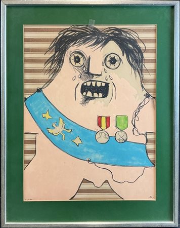 Enrico Baj "Il maresciallo di Sassonia" 1965
litografia a colori
cm 54,5x43,5
fi