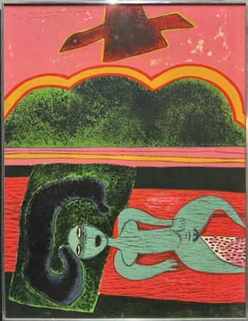 Guillaume Corneille "La Nuit Violette" 1975
litografia a colori
cm 66,5x50
firma