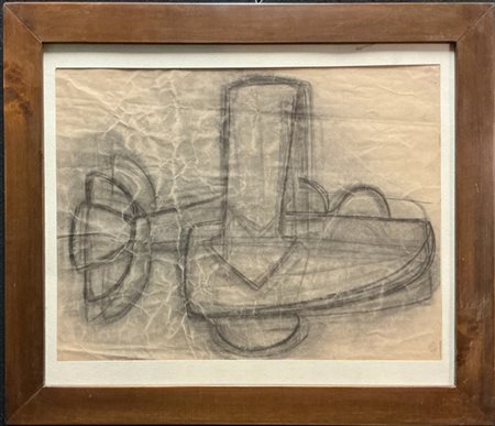 Andrea Cascella "Senza titolo" 
carboncino su carta
cm 41,5x55
In cornice, difet