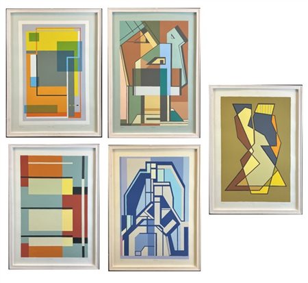 Mario Radice "Le architetture di Mario Radice" 1986
5 serigrafie a colori
cm 69x