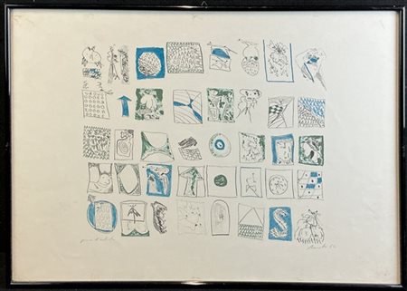 Gastone Novelli "Senza titolo" 1962
litografia a colori - prova d'artista
cm 50x