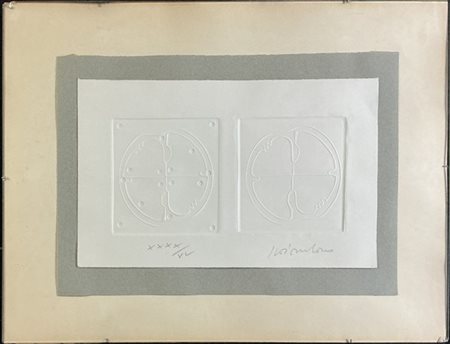 Giò Pomodoro "Senza titolo" 
calcografia
foglio cm 19,5x33,5
firmata e numerata