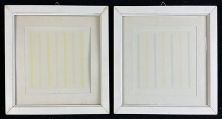 ANTONIO CALDERARA "Senza titolo" 1976
due litografie a colori
cm 20,4x19,5 cad.