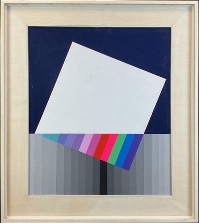 Eugenio Carmi "Quadrato fluttuante" 1972
acrilici su tela
cm 61x50
datato e firm
