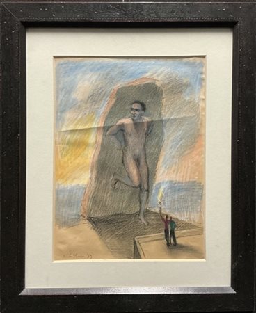 STEFANO DI STASIO "Uomini e donne II" 1989
pastelli su carta
cm 40x30
Firmato e