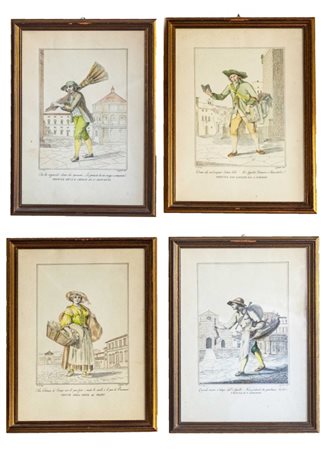 Serie di quattro stampe con vedute fionentine da Carlo Lasinio