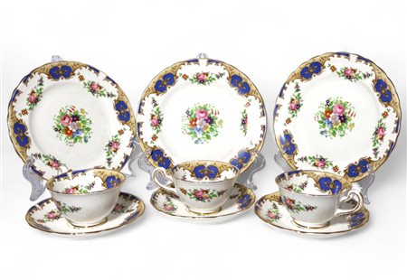 Servito da tè in terraglia forte, Grosvenor bone China England