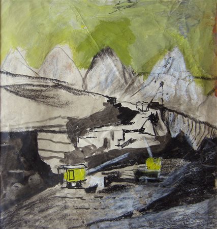 GRAHAM SUTHERLAND Senza titolo Anni Quaranta Tecnica mista su carta 21,2x20...