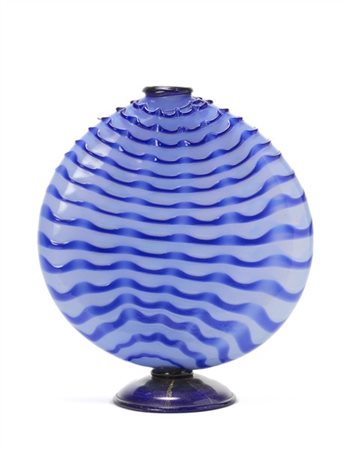 Manifattura di Murano Vaso a corpo schiacciato lenticolare in vetro soffiato inc