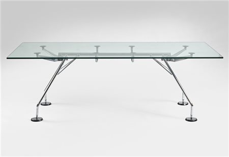 Norman Foster Tavolo modello "Nomos". Produzione Tecno, Varedo, anni '80. Strutt