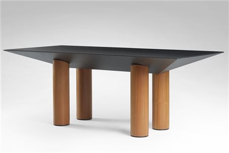 Roberto Volonterio e Cesare Benedetti Tavolo con piano in legno truciolare lacca