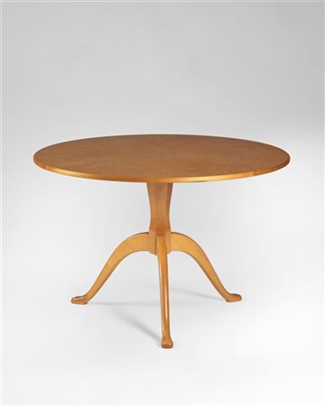 Carl Malmsten Tavolo. Anni '50. Legno massello e impiallacciato. Marcato a fuoco