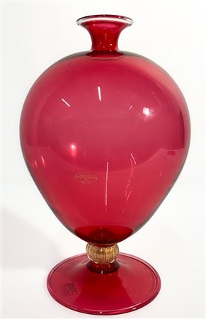 ANTONIO SEGUSO Vaso "Veronese". Murano, anni '90/2000. Vetro soffiato vinaccia t