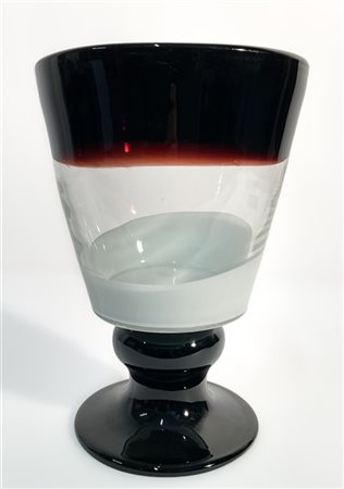 Manifattura di Murano Grande vaso in vetro soffiato cristallo, ametista scuro e