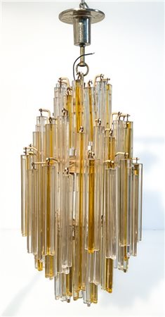 Venini Lampadario della serie "Trilobi". Murano, anni '60/'70. Pendenti in vetro