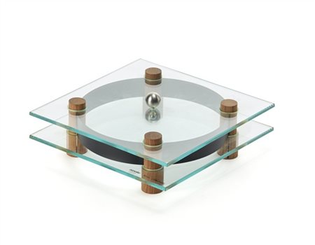 Zanotta Contenitore porta dolci in vetro, legno e materiale plastico. Nova Milan